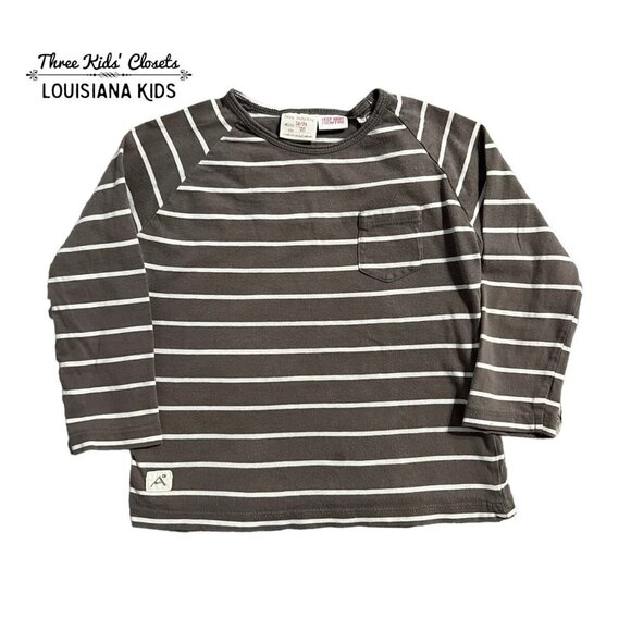 Zara Other - Zara Baby Boy 18-24m Grey Striped Shirt